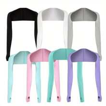 1pc Golf Sun Protection Arm Sleeves, Outdoor Sports Riding Cooling Sleeve, One-Piece Shoulder Sleeve, Solid Color, Elastic Sun Protection With Finger Holes, Suitable For Outdoor Activities & Summer, Polyester Spandex Blend - Multicolor - View 10