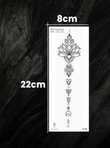 1pc Paper Temporary Tattoo, Sexy Fashion Minimalist Floral Line Art Lotus Flower Design Temporary Tattoo, Chain Print Pattern Fake Tattoo, Multifunctional Unisex Body Art Stickers, Waterproof Sweat-Proof For Arm, Chest, Abdomen And Back, Easy To Apply/Remove, Lasting 7-14 Days Decorative Sticker DIY Gifts