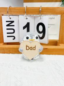 1pc Laser Engraved Personalized Creative Crochet Figurine, Penguin Shaped Wood Plaque With Custom Text, Unique Gift For Christmas, Valentine's Day - Multicolor - View 11