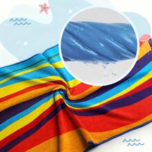 1 Piece Extra Large Striped Beach Towel With Blue Turtle & Starfish Design, Bohemian Style Beach Cover Up, Super Soft & Absorbent, Quick Drying, Vibrant Stripes, Suitable For Travel, Yoga, Camping, Swimming - Perfect Bath Towel, Camping Gear | Tropical Style | Polyester Blend Summer Travel, Vacation Holiday Bathroom Decor Beach Essentials