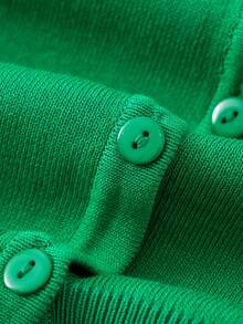 GIGOGOU 夏季薄款女士针织开衫透气短袖女士休闲T恤上衣 - 綠色 - 查看 8