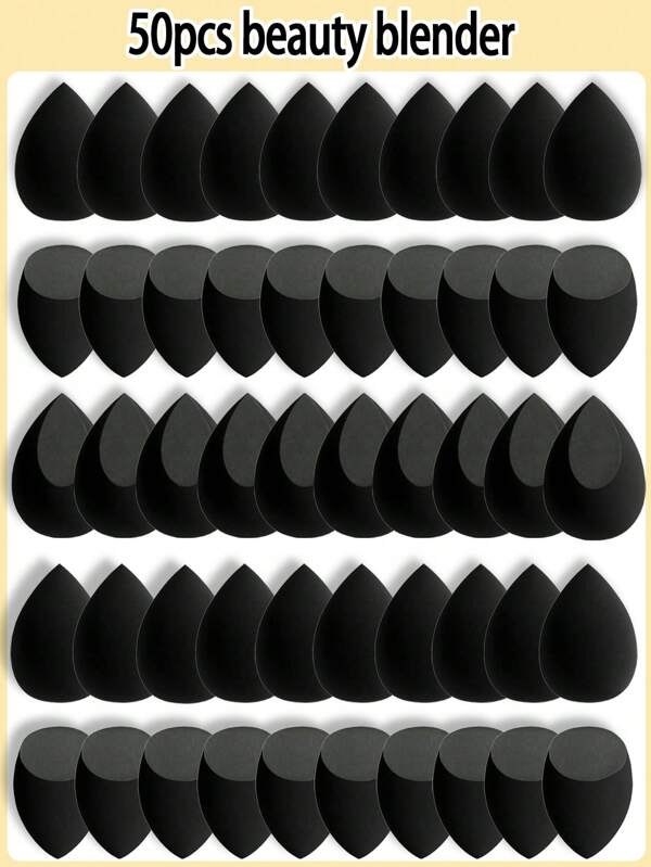 50 piezas Set de esponjas para maquillaje, esponjas de maquillaje de colores múltiples, esponjas de belleza para difuminar maquillaje, esponjas de maquillaje para uso en seco y húmedo, para base de maquillaje perfecta, sin látex, aptas para todo tipo de piel, para base líquida, en crema y en polvo.