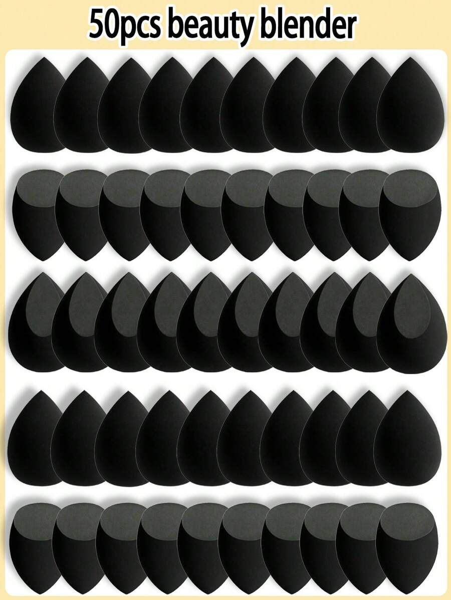 50个装美妆蛋套装，美妆蛋组合，多色美妆蛋，粉底晕染美妆蛋，干湿两用美妆蛋，粉底霜粉饼两用，打造无瑕妆容，不含乳胶，干湿两用粉底，完美底妆，适用于液体、膏状和粉状粉底，不含乳胶，双用途美妆粉扑，适合所有肤质，化妆品，价格实惠，房间装饰，梳妆台，旅行，卧室，化妆配件，粉扑，美妆蛋，粉扑，美妆海绵，价格实惠，圣诞礼物，化妆品，化妆工具，便宜好物，礼物，女士礼物，圣诞礼物，赠品，旅行，便宜好物，旅行必备 - 黑色 - 查看 1