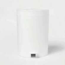 Step Wastebasket White : Plastic, 5.5 Litres, With Removable Inner Bucket, 12.33" Height