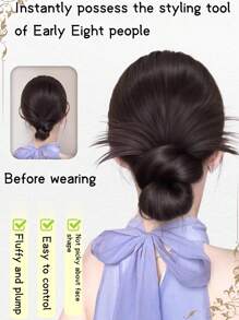 Pinza de garra para moño de cabello sintético, natural y esponjoso, adecuado para uso diario y eventos de mujeres, pinza para el cabello, accesorio para el cabello, accesorio casual de otoño/invierno, adecuado para atuendos de vacaciones de mujeres - Multicolor - Ver 6