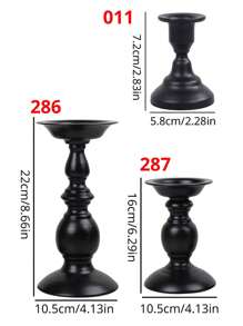 1pc/3pcs Matte Black Pillar Candle Holder, Metal Candlestick Candle Holder Stand, Home Coffee Table Decor, Decorations Centerpiece For Dining, Living Room