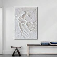1 tranh in phẳng 2D, tranh nghệ thuật trừu tượng tối giản phong cách Art Deco hiện đại, chất liệu vải trắng, không khung, chủ đề trừu tượng, thích hợp cho phòng khách, phòng ngủ, văn phòng, nhà bếp, lớp học - Sử dụng trong nhà và ngoài trời, bố cục dọc. - trắng - Xem 2
