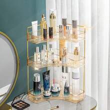 ZHANGJIE Rotating Makeup Organizer 3 Tier Lazy Susan Trays Skincare Perfume Organizer For Bathroom Counter Vanity, Amber, Rotating Makeup Organizer Lazy Susan Trays Skincare Perfume Organizer For Bathroom Counter Vanity Vanitydresser 324809