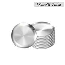 10 件装不锈钢韩式烧烤盘，圆形餐盘，适用于自助餐、甜点、开胃菜