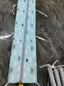 AIBOYING 1 件白色新生儿婴儿床保险杠，四季棉质婴儿床护栏，防摔保护婴儿床围栏 120/140/200 X 30 厘米 - 彩色 - 查看 12