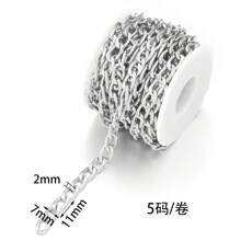 5m/Rotolo Catena a maglie in lega di alluminio di varie dimensioni, leggera, resistente alla corrosione, per bracciali, collane, orecchini, creazione di gioielli fai-da-te - Catena in alluminio - Visualizzare 17