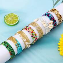 8 Piece/Set African Bohemian Waist Beads For Women - Adjustable 24-50 Inch Plus Size Belly Chain Jewelry,  Layered Body Bead Set With Multicolor Waist Beads Jewelry - Multicolor A - 查看 2