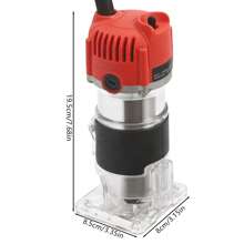 Electric Wood Router With Adjustable Height, Copper Motor, Transparent Base, And Aluminum Housing, 580W For Precise Woodworking, Cutting, And Trimming - Red - View 8