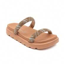 Vizzano Women's Papete Sandal With Straps, Shiny Rhinestones, Soft Tractor Platform - Beis - Ver 1