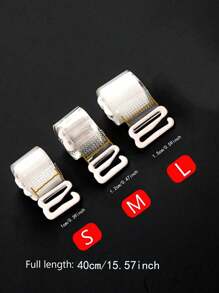 [2 pares/5 pares] Juegos de tirantes de sujetador transparentes y ajustables - Anchos, antideslizantes, invisibles para lencería - Multicolor - Ver 4