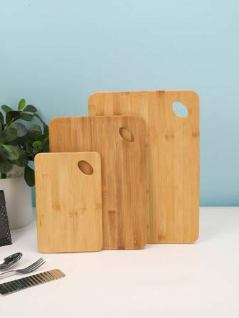 3PCS/1PC Kitchen Reversible Chopping Boards For Meal Prep And Serving, Cheese Board Set,Charcuterie Board Set, Wood Cutting Boards, Assorted Sizes, Bamboo