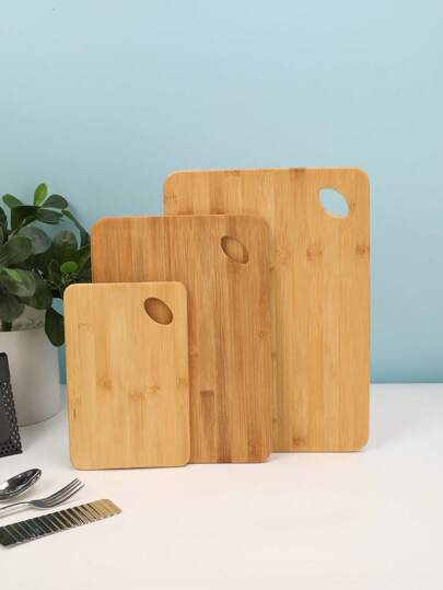 3PCS/1PC Kitchen Reversible Chopping Boards For Meal Prep And Serving, Cheese Board Set,Charcuterie Board Set, Wood Cutting Boards, Assorted Sizes, Bamboo