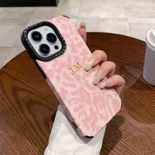 Spersonalizowane etui na telefon z inicjałami i imieniem, kompatybilne z 17 16 15 14 13 12 11 Pro Max 17 Air, luksusowe etui z miękkiej skóry ekologicznej z nadrukiem w panterkę, kompatybilne z 16 15 14 13 12 11 Pro Max, 3D DIY, grawerowane litery, prezenty urodzinowe i świąteczne, telefony komórkowe i akcesoria, elegancka jesień, modne spersonalizowane etui na telefon, dla chłopaka, dziewczyny, rodziny, przyjaciół, dziadków, pary, na rocznice, na urodziny