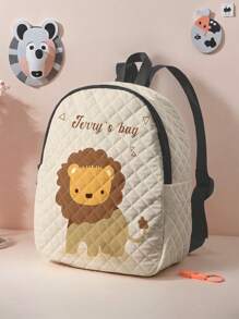 1 szt. spersonalizowany plecak dla dzieci/młodzieży w kształcie rombu z małym lwem, odpowiedni do personalizacji Twojego wyjątkowego projektu, świetny pomysł na prezent z nadrukiem własnego imienia lub prezentem dla rodzeństwa/kolegów z klasy, wielofunkcyjny, ozdobny, z literą, stylowy, nowoczesny, kolorowy, uroczy, uroczy, swobodny, niestandardowy, spersonalizowany, wyjątkowy, spersonalizowany, idealny prezent dla niego, idealny prezent dla niej