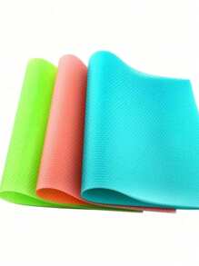 4pcs Waterproof Refrigerator Liner, Rectangle Moisture-Proof Pad, Washable Fridge Mat, Placemat For Home Little Daisy And Lemon Pattern(Green) For School,Office,Household,Travel