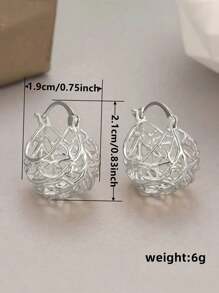 1 Pair Fashionable Hoop Earrings For Girls, Suitable For Daily Wear, Party Jewelry, Birthday Gift