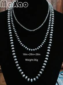 高品质手工珍珠项链,复古波西米亚西部风格,适合女性佩戴,可叠戴,不易褪色,适合休闲外出或聚会,现在就购买,为您的珠宝柜增添光彩吧! - 復古納瓦荷珍珠項鍊 - 查看 19