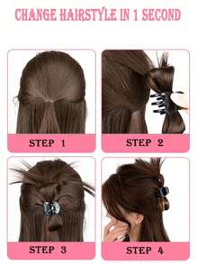 Pinza de garra para moño de cabello sintético, natural y esponjoso, adecuado para uso diario y eventos de mujeres, pinza para el cabello, accesorio para el cabello, accesorio casual de otoño/invierno, adecuado para atuendos de vacaciones de mujeres - Multicolor - Ver 9