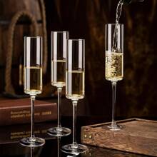 Set Of 4 Champagne Glasses With Elegant Gift Box - Perfect For Celebrations - A - View 7