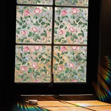 1 cuộn phim cách nhiệt cửa sổ cầu vồng, miếng dán trang trí cửa sổ hình hoa hồng hồng cổ điển, miếng dán cửa sổ kính nhiều màu 3D, miếng dán cửa sổ tĩnh điện không dính, thích hợp cho văn phòng tại nhà, 17,53*118in - Nhiều màu - Xem 14