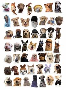 2 Styles Matte Realistic Dog Stickers, Suitable For Laptop, Skateboard, Helmet, Handbag, Asymmetrical Shape DIY Craft - Multicolor - View 14