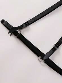 Women's Sexy Lingerie, Embroidered Bridal Lingerie, Backless Teddy Bodysuit Top - Black - View 8