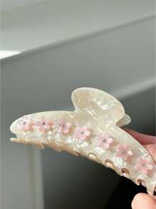 OUSEON 米色发夹，饰有3D粉色花朵水钻，优雅闪亮的发爪夹，适合女性和女孩，复古婚礼派对日常发饰礼品，发夹，发卡，发夹，发抓夹，发夹，抓发夹，秋冬花朵发夹，适合度假装扮，夏季女士 - 彩色 - 查看 5