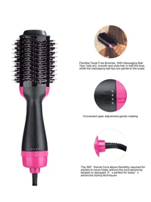 吹风机刷吹风机刷合一 - 升级版 Plus 2.0 一步式热风刷 - 四合一吹风机造型器和丰盈器，用于吹干拉直卷发丰盈头发 - 圣诞节礼物 - 黑紅 - 查看 3