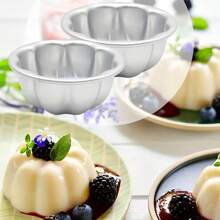 2 peças/5 peças/10 peças, Forma de Bolo, Forma de Mini Pudim, Forma de Geléia, Forma de Doce, Formato de Flor de Abóbora Anti-Aderente, Muito Adequado para Comemorações de Aniversário, Suprimentos para Assar Bolos