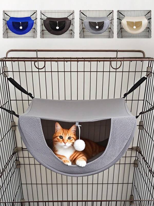 1pc All-Season Pet Hammock Bed, Cat Hanging Bed, Breathable Mesh Suspended Cat Nest, Pet Swing