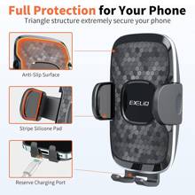 Suportes de telefone para seu carro, [capa grossa e compatível com telefones pesados] Suporte universal para celular no carro, suporte para telefone 2 em 1 para painel do carro, para-brisa, ventilação de ar, adequado para todos os smartphones