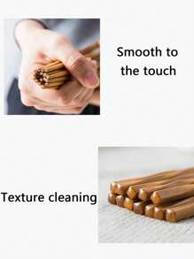 2/10pcs Reusable Bamboo Chopsticks, Ideal For Sushi, Rice, Pasta, Dishwasher Safe, Feature A Twist Design In A Light - Luxury Japanese Style, Suitable For Kitchen Use, Perfect As An And Creative Tableware, Mother's Day, Father's Day - Multicolor - View 4