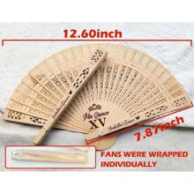 [Customization] Bulk Wedding Fan Favors, Personalized Fans, Party Favors, Couple Gifts, Hand Fans, Gifts For Brides, Boyfriend, Girlfriend, Family, Friends, For Anniversaries, For Valentine's Day, For Birthdays, For Graduation, Unique, Summer Wedding - Multicolor - View 3
