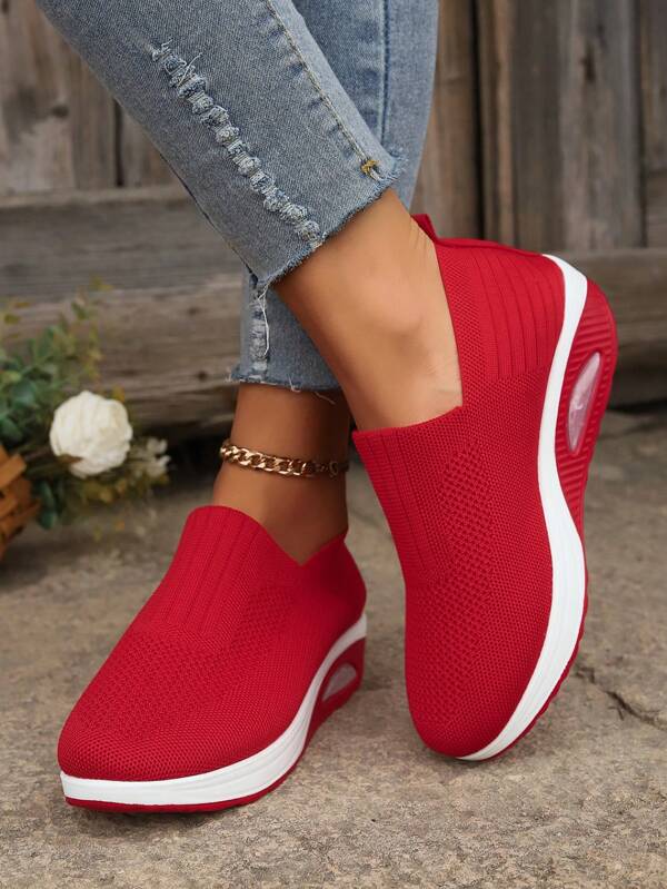 Sapatos femininos de malha respirável, antiderrapantes, confortáveis, plus size, tênis esportivos de corrida, planos
