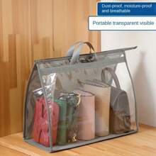 1pc Transparent Large Capacity Portable Storage Bag - High Quality Dust-Proof Hanging Bag, Saves Closet Space, Convenient For Storage And Organization, Each Bag Is Easy To Carry, Minimalist Transparent Handheld Storage Bag, Dust-Proof And Moisture-Proof Storage Bag, Multi-Functional Wardrobe Bag - Grey - View 2