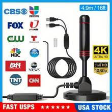 5600 Mile Upgrade TV Antenna Digital High-Definition Antena Indoor High-Definition TV 1080P 4K W/Magnetic - Black - View 4