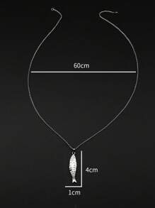 1pc Stainless Steel Cute Salted Fish Ocean Style Elegant Necklace - Salted Fish Necklace - View 5