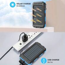 Solar Charger-10000mAh Solar Charger Power Bank -Portable Solar Phone Battery Panel Charger, QC3.0 Dual USB Port Battery Pack Charger Portable For All Cell Phones & Electronic Devices- Long Lasting, Travel Camping, LED Flashlight, The Best Gift For Festival