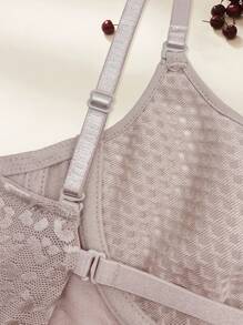 Lencería de novia ultradelgada para temporada festiva, lencería sexy con encaje en forma de U y espalda descubierta para mujeres, sujetador de espalda hermoso, sujetador invisible ultradelgado y transpirable, bralette de malla cómoda, ropa interior francesa con aros para mujer, lencería con estampado de leopardo y rayas