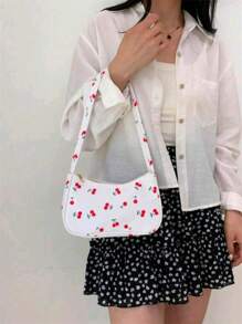 Fashionable New Candy Color Cloud Shaped Shoulder Bag, Cute Underarm Bag , Kawaii - White - View 4