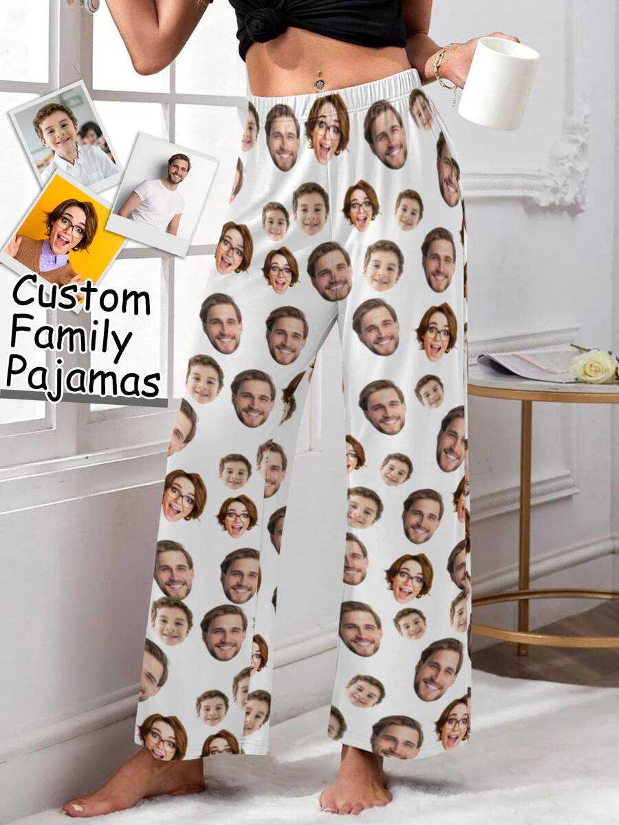 Pantalones de pijama divertidos personalizados para mujer - Suaves, acogedores, pijamas personalizados con foto y texto, regalo único para ella en su cumpleaños o días festivos, Colorido, Lindo, Adorable, Contratado, Divertido, Personalizado, Único, Personalizado, Regalo ideal para él, Regalo ideal para ella, Novio, Novia, Familia, Amigos, Ella
