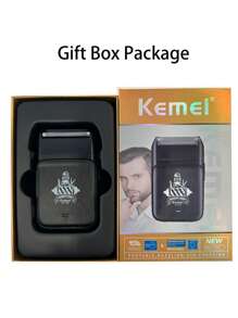 Kemei Rasoir électrique KM-T366 nouveau pour hommes, de type C rechargeable, rasoir à tête foisonnante pour barbe, tête rasée, rasage pour cadeau d'anniversaire d'homme