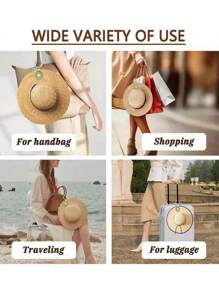1pc PU Leather Hat Clip For Travel Solid Color Hat Clips For Luggage, Multifunctional Baseball Cap Clip, Hat Companion Outdoor,Mini Travel PU Leather Hat Clip, Outdoor Backpack Luggage Organizer Clip, Multifunctional Straw Hat Clip, Hat Accessories, Securely Attach Your Cap To Bag Or Luggage - Multicolor - View 3