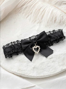 1 chiếc vòng cổ choker hình trái tim đính ngọc trai cho bé gái - Một cỡ - Xem 3