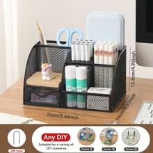 1pc Desktop Stationery Storage Rack, Multifunctional Office Supplies Storage Box, Simple Creative Stationery And Office Supplies Storage Rack For School, Office, Dormitory, Multi-Compartment Storage Box, Cosmetic Storage Box, Back To School Gift - Multicolor - View 13
